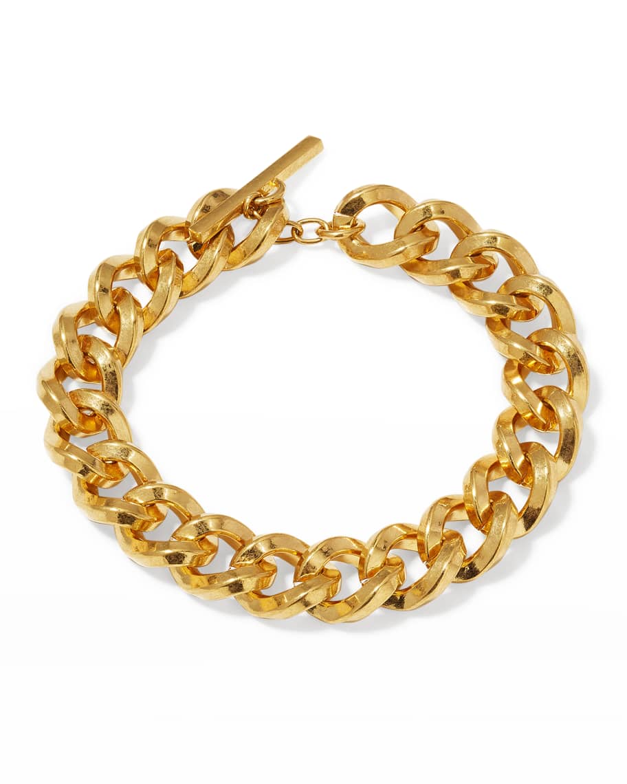 Yves Saint Laurent Monogram Bracelet (Gold/Curb Chain) - Medium