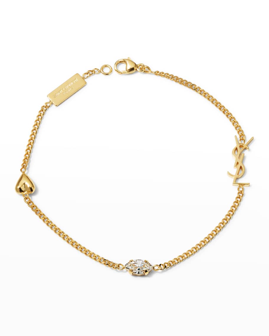 Opyum charm bracelet in rose gold brass, Saint Laurent