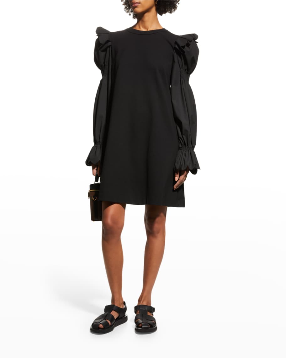 MeimeiJ Scalloped Puff-Sleeve Mini Dress | Neiman Marcus