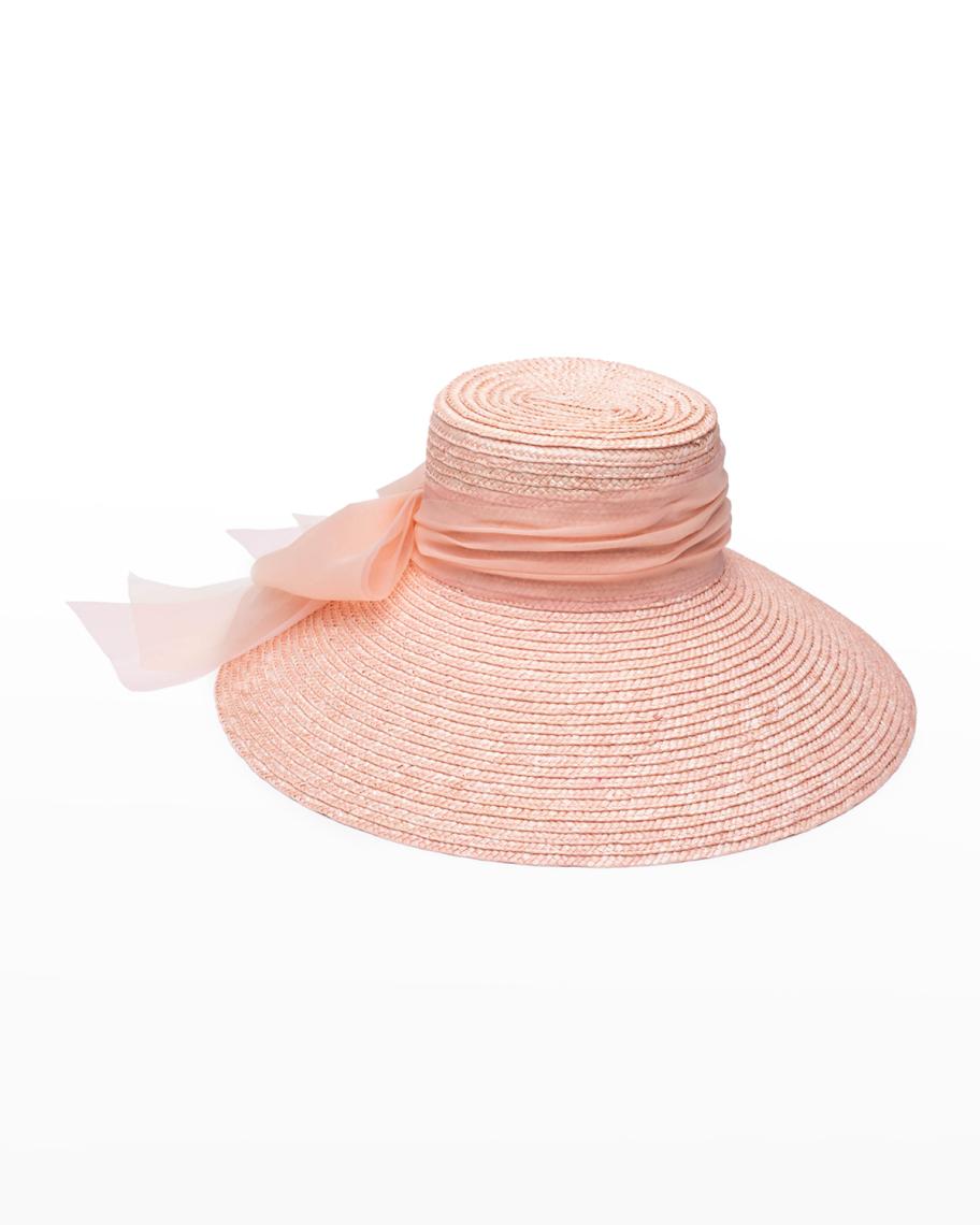 Eugenia Kim Straw Sun Hat with Pale Pink Crown and Mint Bow Whoever said orange was the new pink was seriously disturbed  main image 3