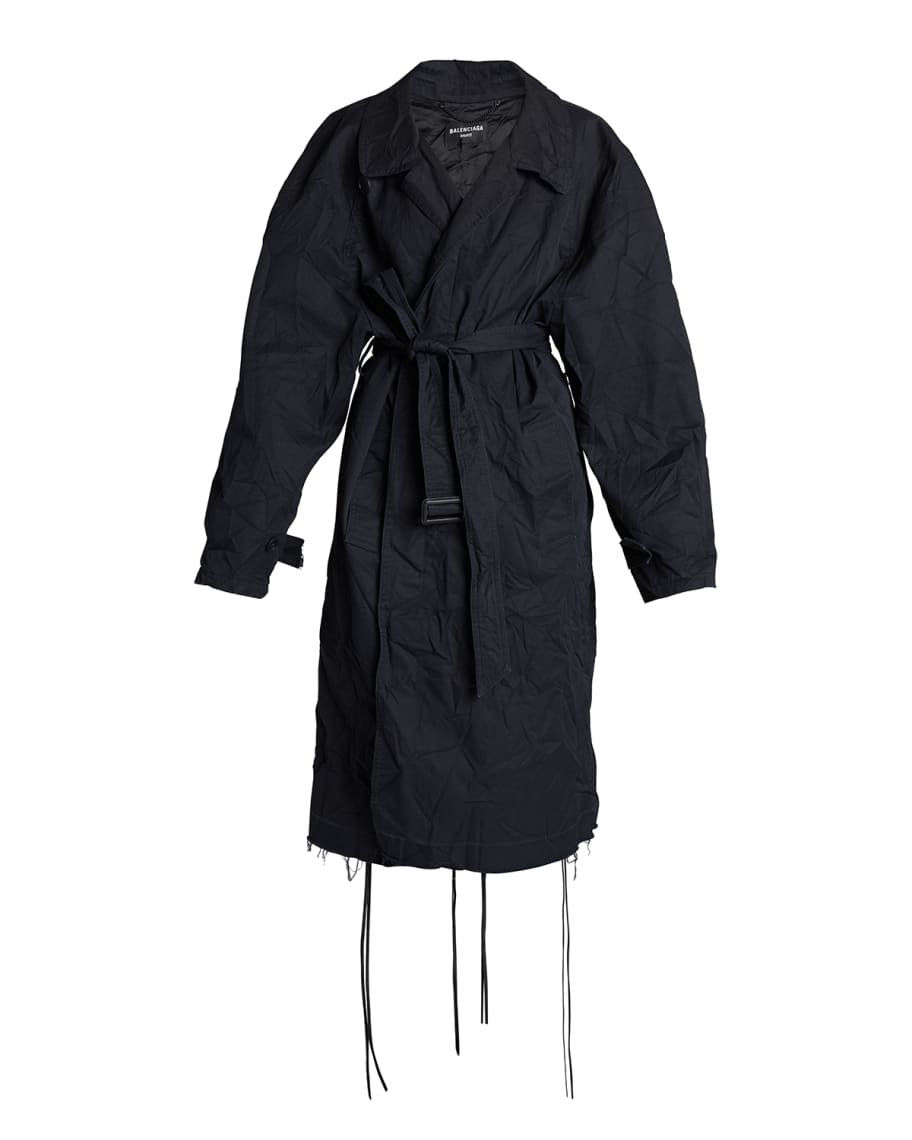 BALENCIAGA WRAP COTTON DRILL CAR COAT