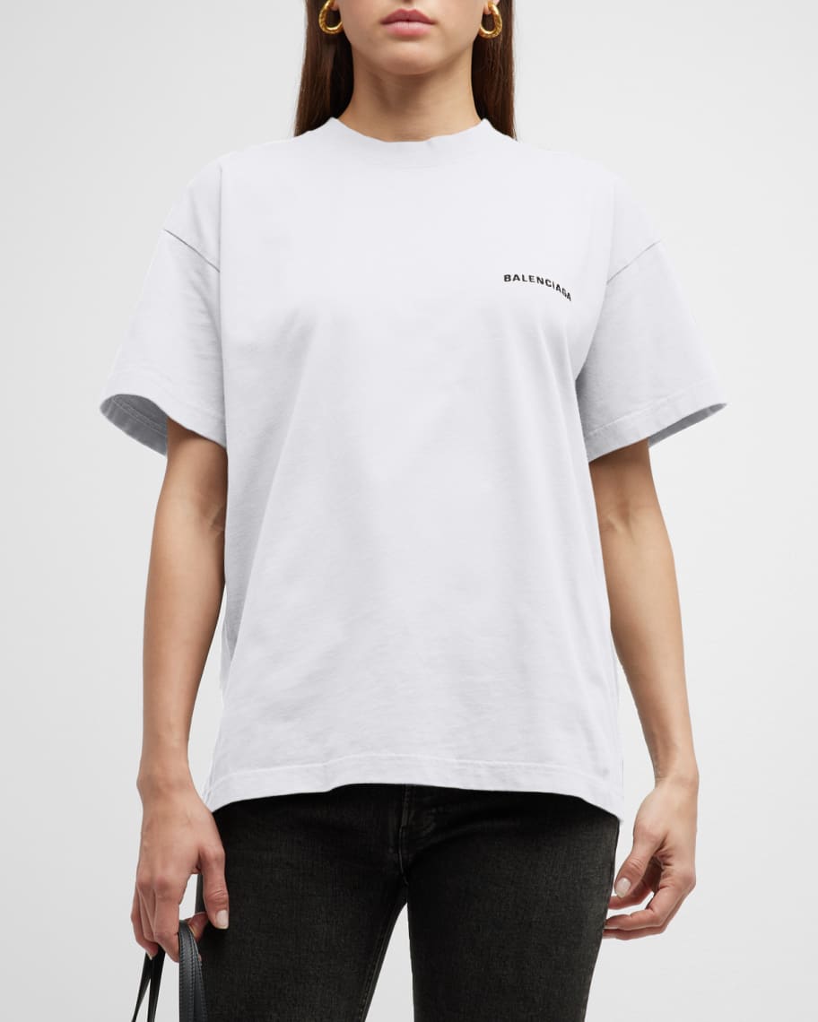 Boxy fit destroyed jersey t-shirt - Balenciaga - Women | Luisaviaroma