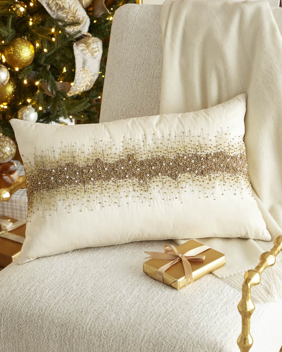 Christmas pillows gold best sale