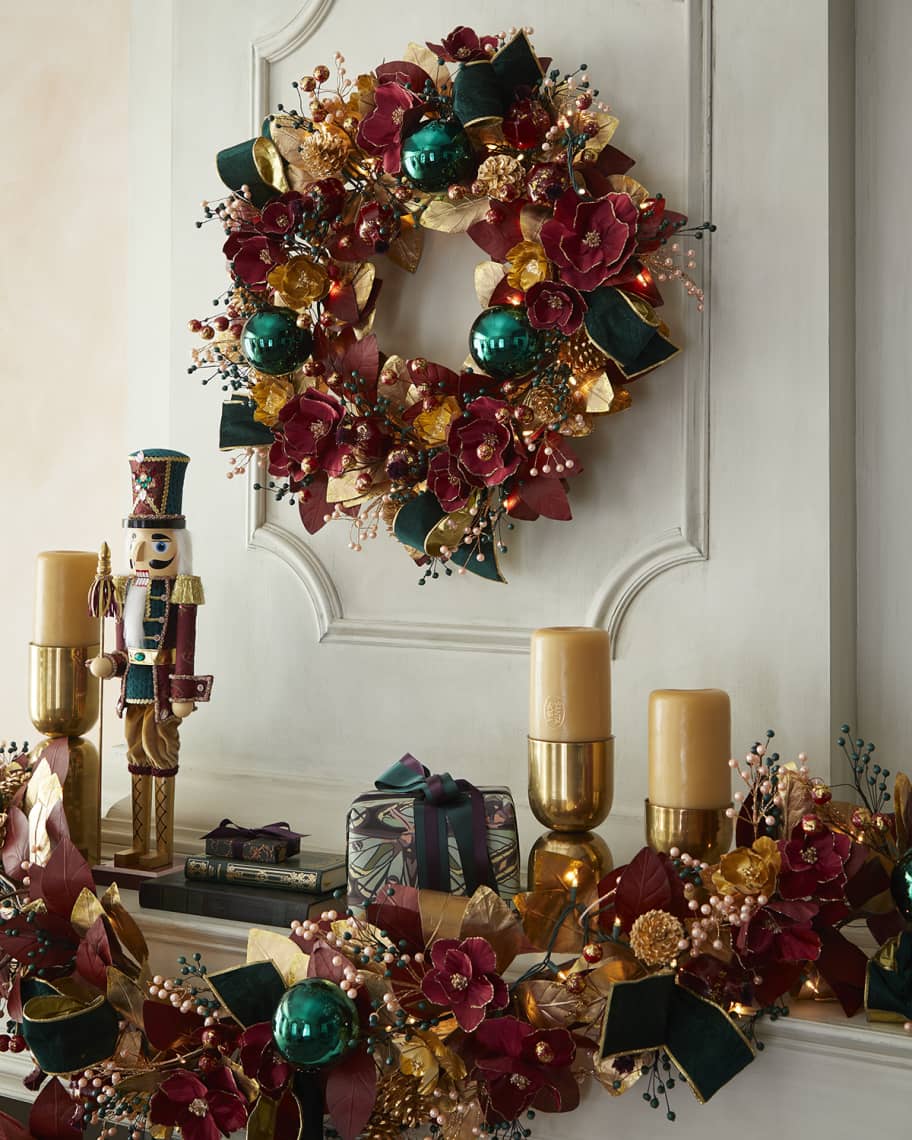 Neiman Marcus Christmas Traditions Prelit Wreath, 28" Neiman Marcus