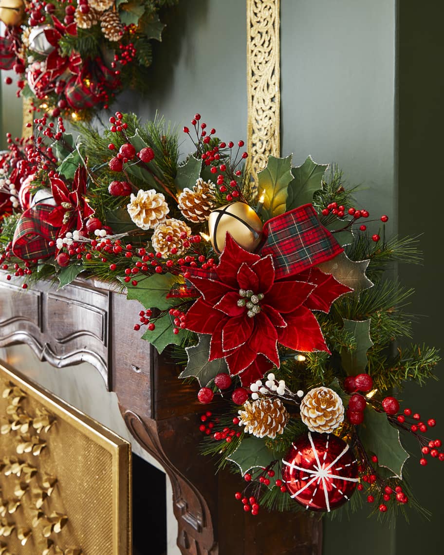 Neiman Marcus 6' Classic Christmas PreLit Garland Neiman Marcus