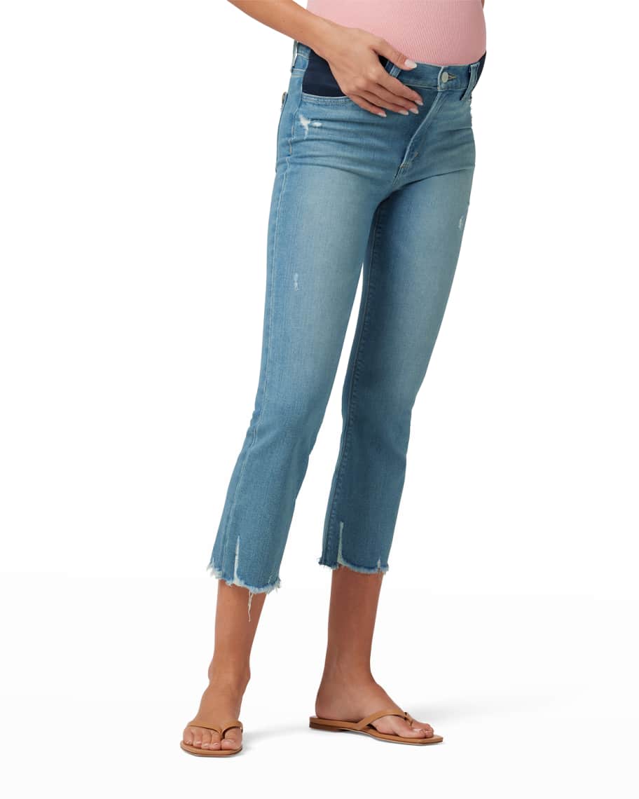Joe's Jeans Maternity The Callie Distressed Cropped Bootcut Jeans Neiman Marcus