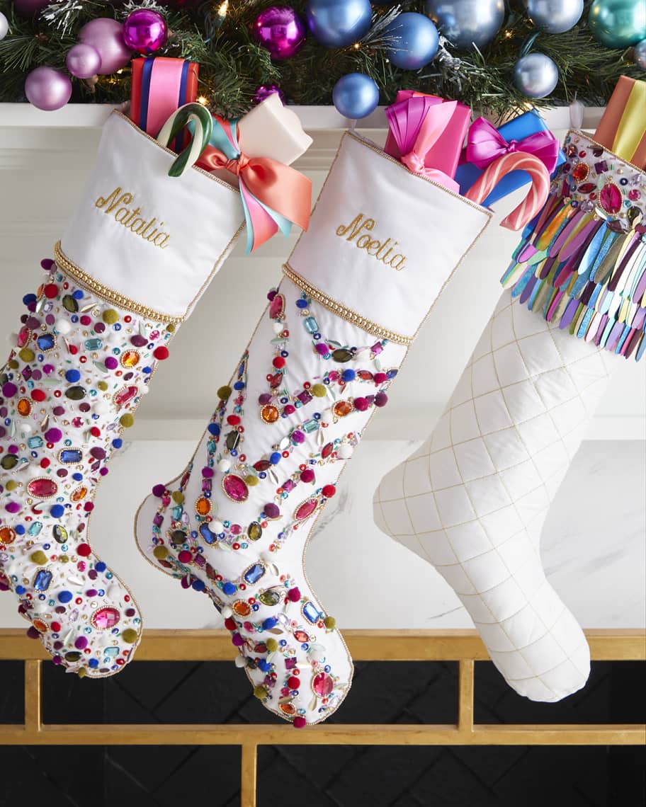 Kim Seybert Jeweled Wave Christmas Stocking Neiman Marcus