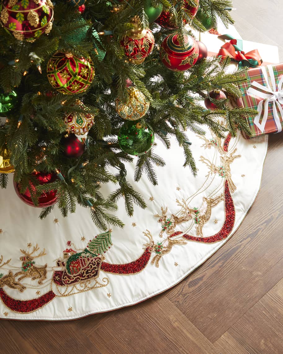 Kim Seybert Holiday Sleigh Tree Skirt Neiman Marcus