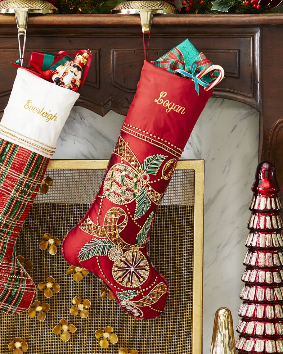 Kim Seybert Christmas Garland Stocking Neiman Marcus