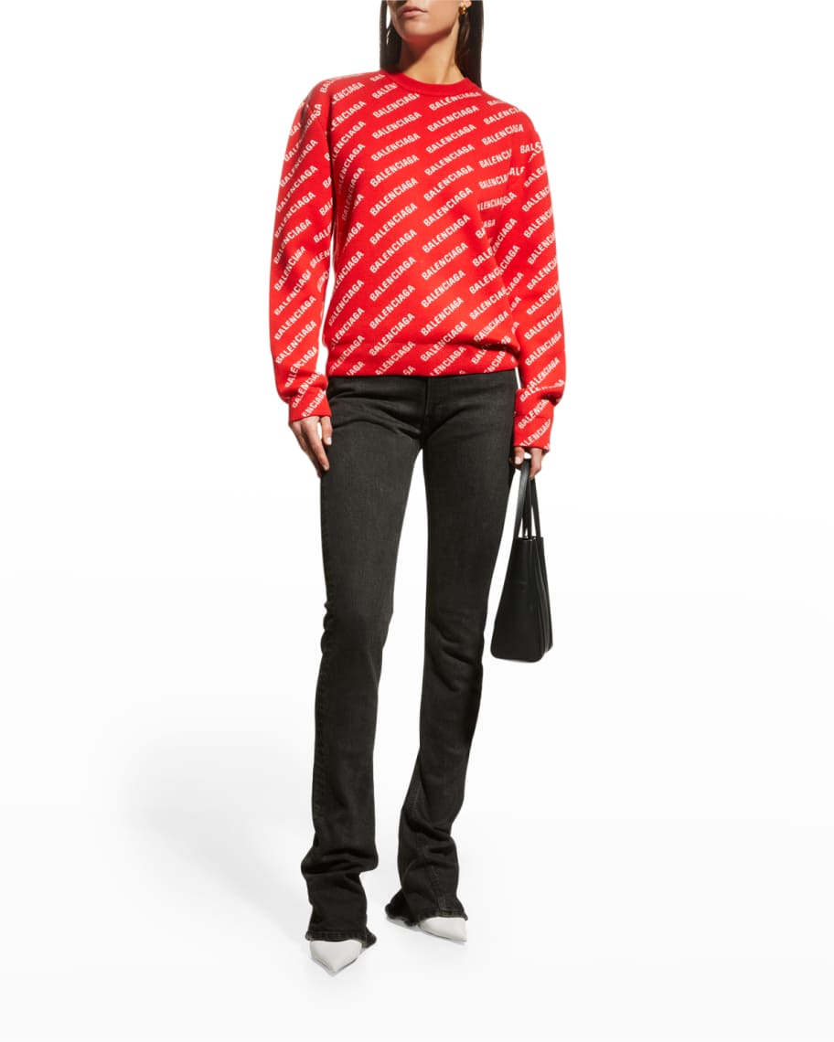 Balenciaga Allover Mini Logo Sweater Neiman Marcus