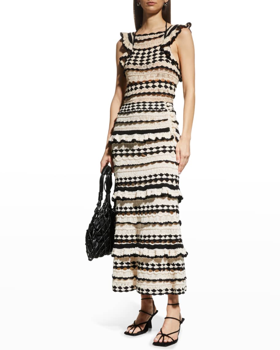 Zimmermann Anneke Crochet Ruffle Tiered Midi Skirt Neiman Marcus