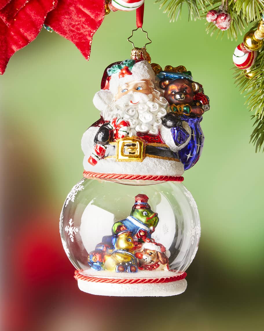 Details about   New Neiman Marcus 2018 Santa Driving a Train Glass Christmas Ornament 