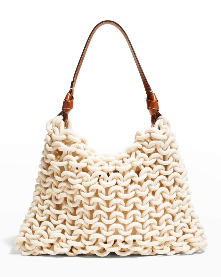 STAUD Corda Crochet Shoulder Bag Neiman Marcus