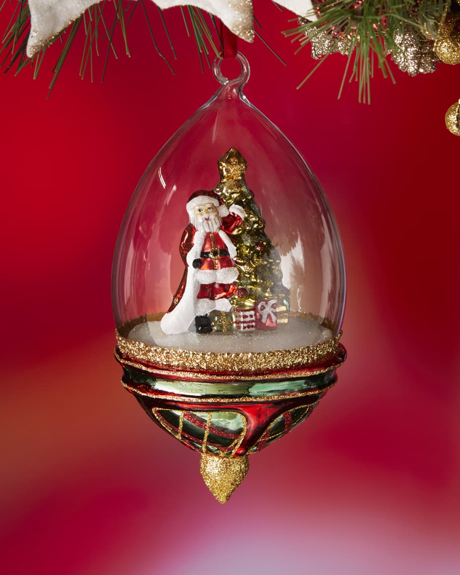 Neiman Marcus Santa Behind Christmas Tree Ornament Neiman Marcus