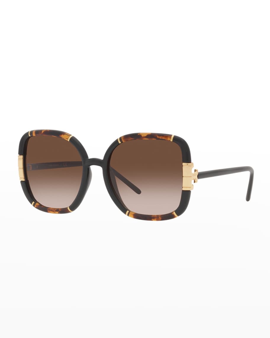 Tory Burch T Logo Square Acetate Sunglasses | Neiman Marcus