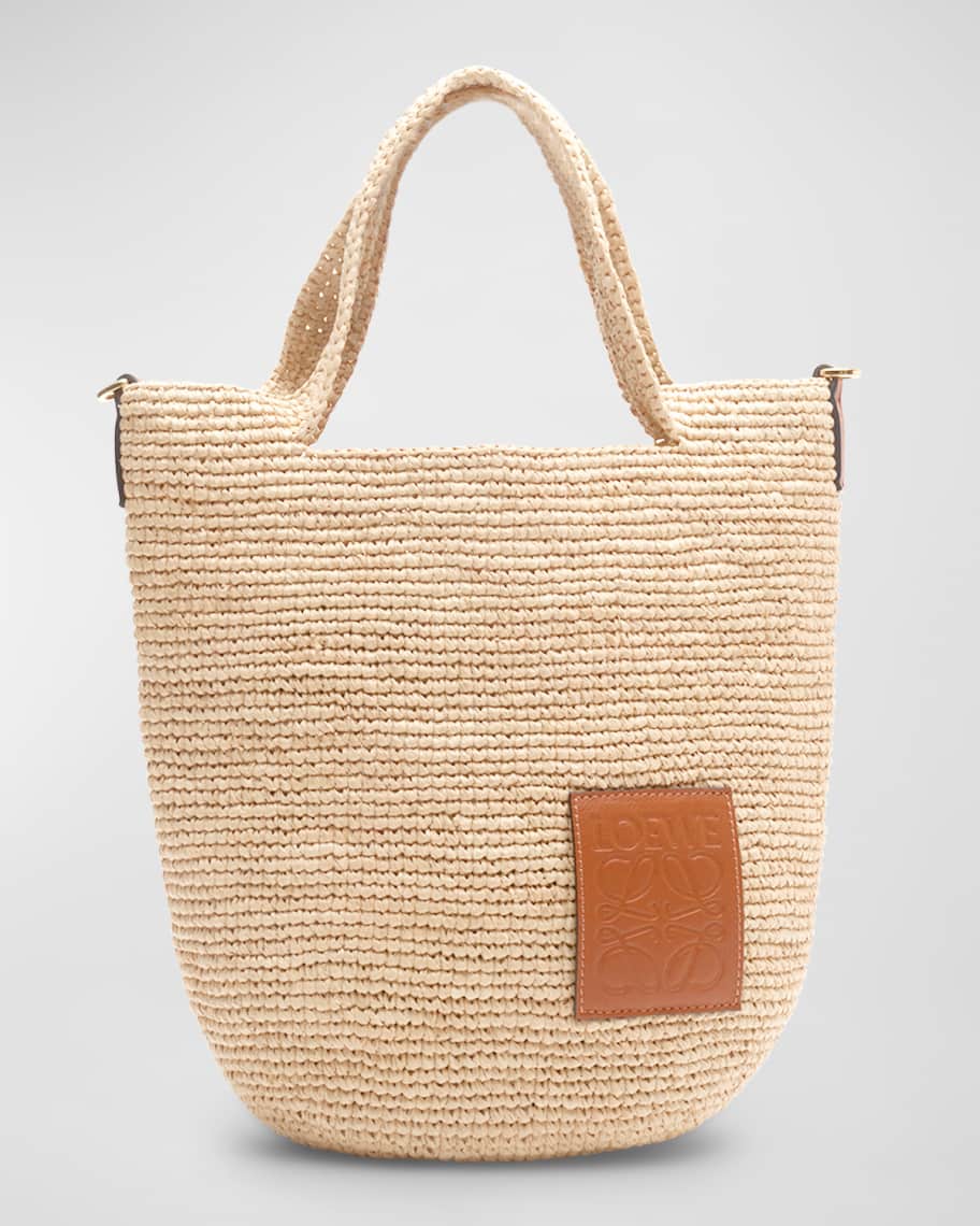 Loewe x Paula's Ibiza Slit Mini Tote Bag in Raffia with
