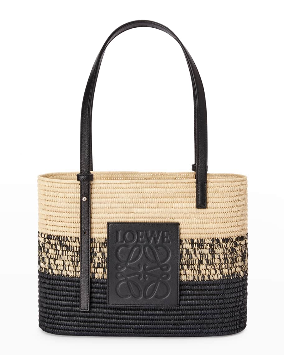 Loewe x Paula's Ibiza Anagram Small Straw Basket Tote Bag