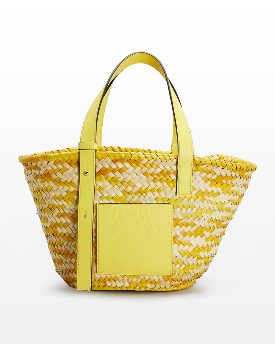 Loewe x Paula’s Ibiza Confetti Basket Palm Leaf Tote Bag | Neiman Marcus