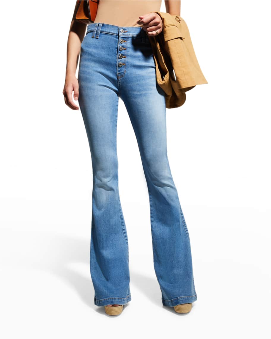 Veronica Beard Sheridan High Rise Flare Jeans | Neiman Marcus