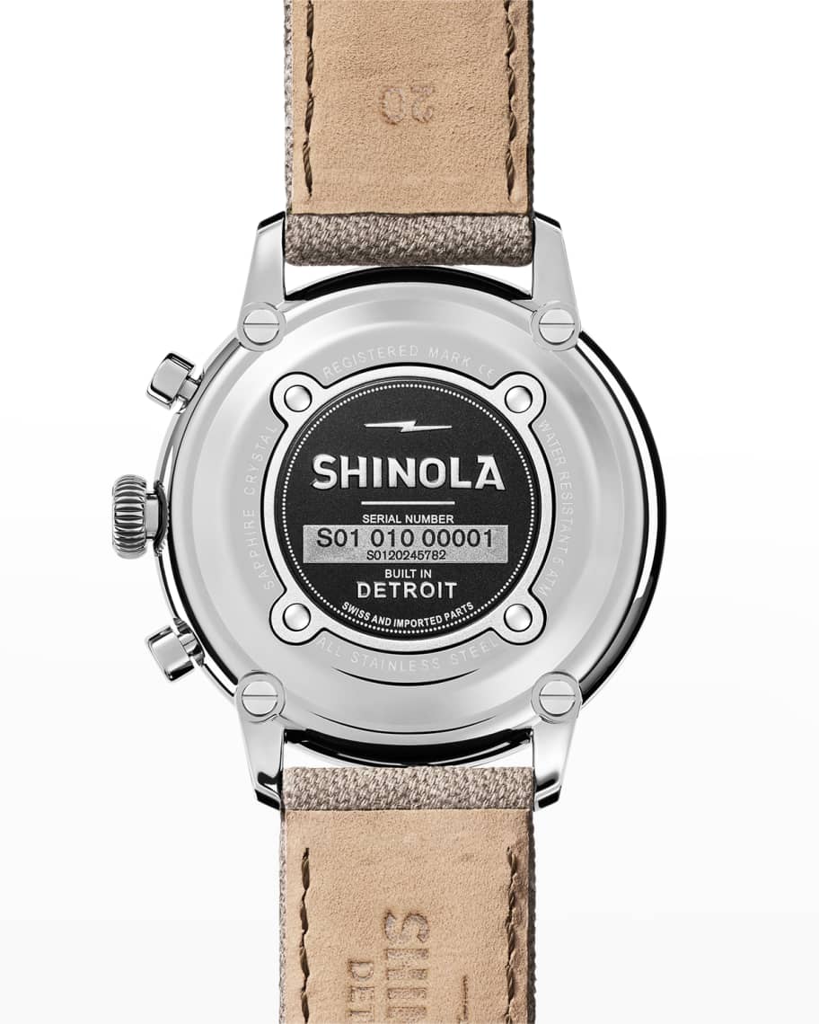 Image 3 of 5: Men's The Traveler Chrono Canvas Watch, 42mm