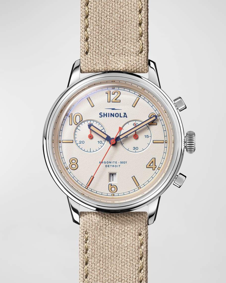 Image 1 of 5: Men's The Traveler Chrono Canvas Watch, 42mm