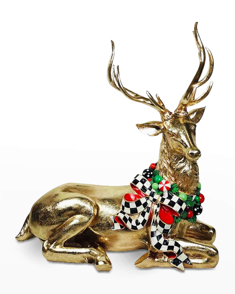 MacKenzieChilds Christmas Magic Trophy Deer Resting Neiman Marcus