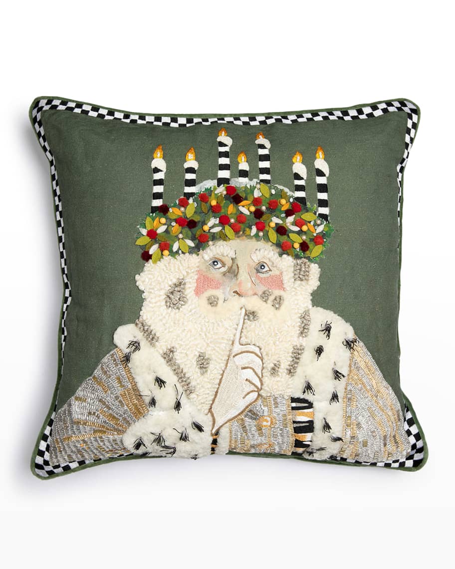 MacKenzieChilds 20" Farmhouse Santa Lucia Pillow Neiman Marcus