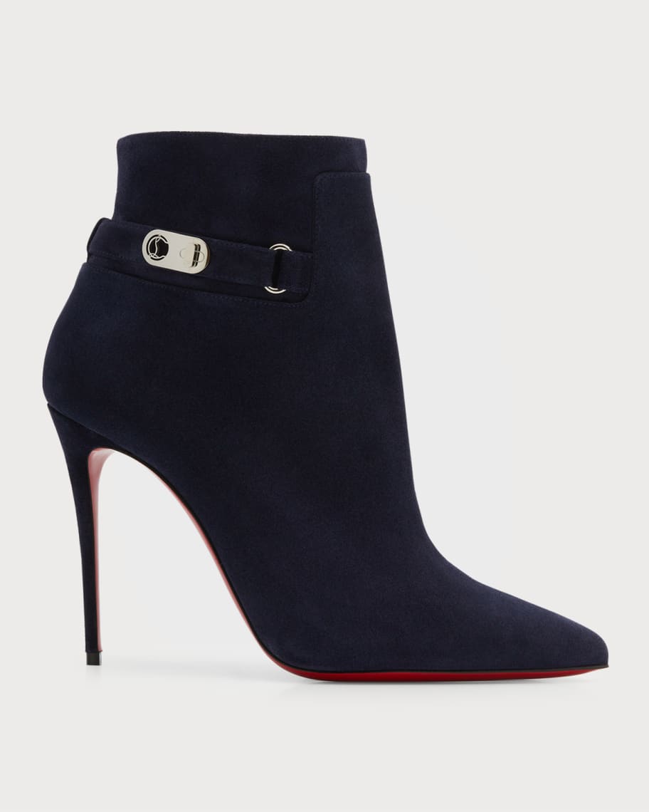 Christian Louboutin Lock So Kate Suede Red Sole Booties | Neiman Marcus