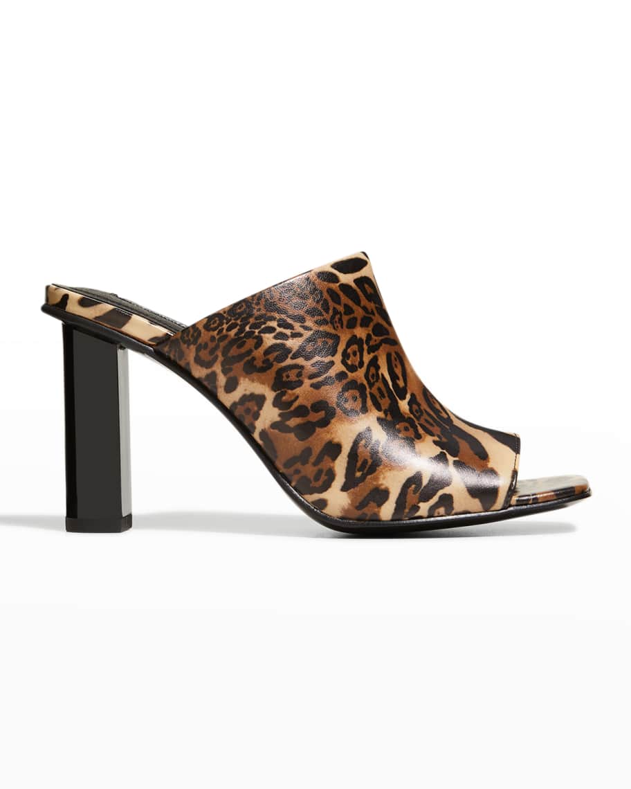 neimanmarcus.com | Gamine Leopard Mule Sandals