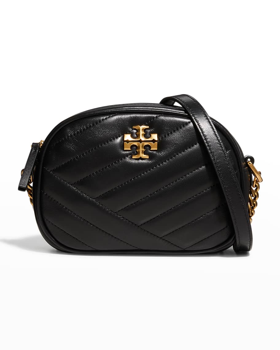 Tory Burch Kira Chevron Small Camera Bag in Cloud Blue Leather and