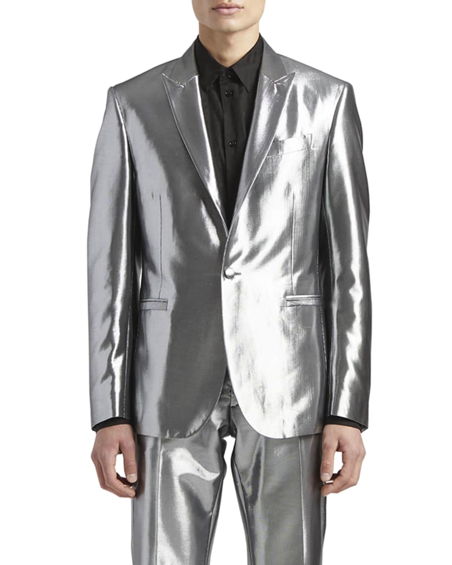 Metallic tuxedo jacket shop