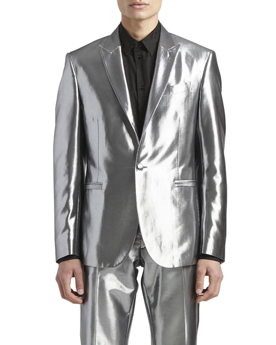 CASABLANCA Monogram Jacquard Velour Jacket in Metallic for Men