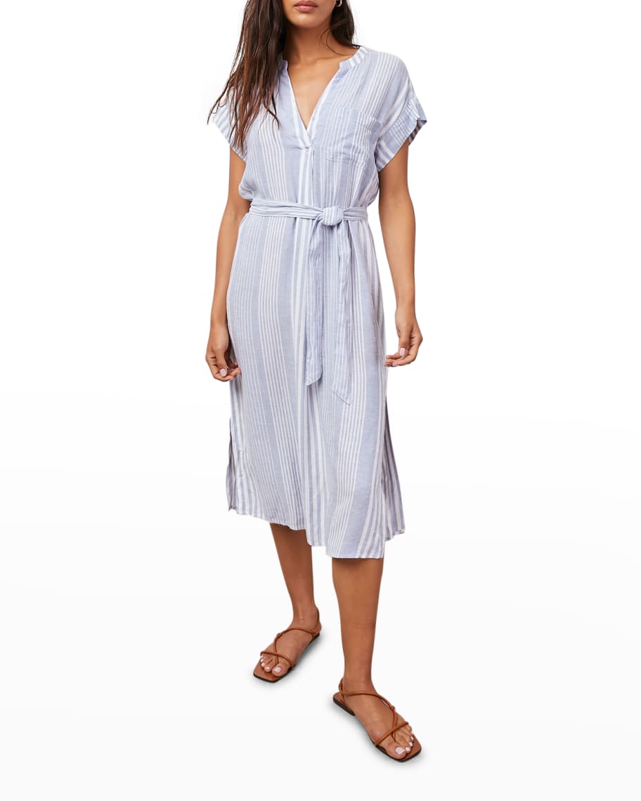Rails Suri Striped Belted Midi Dress | Neiman Marcus