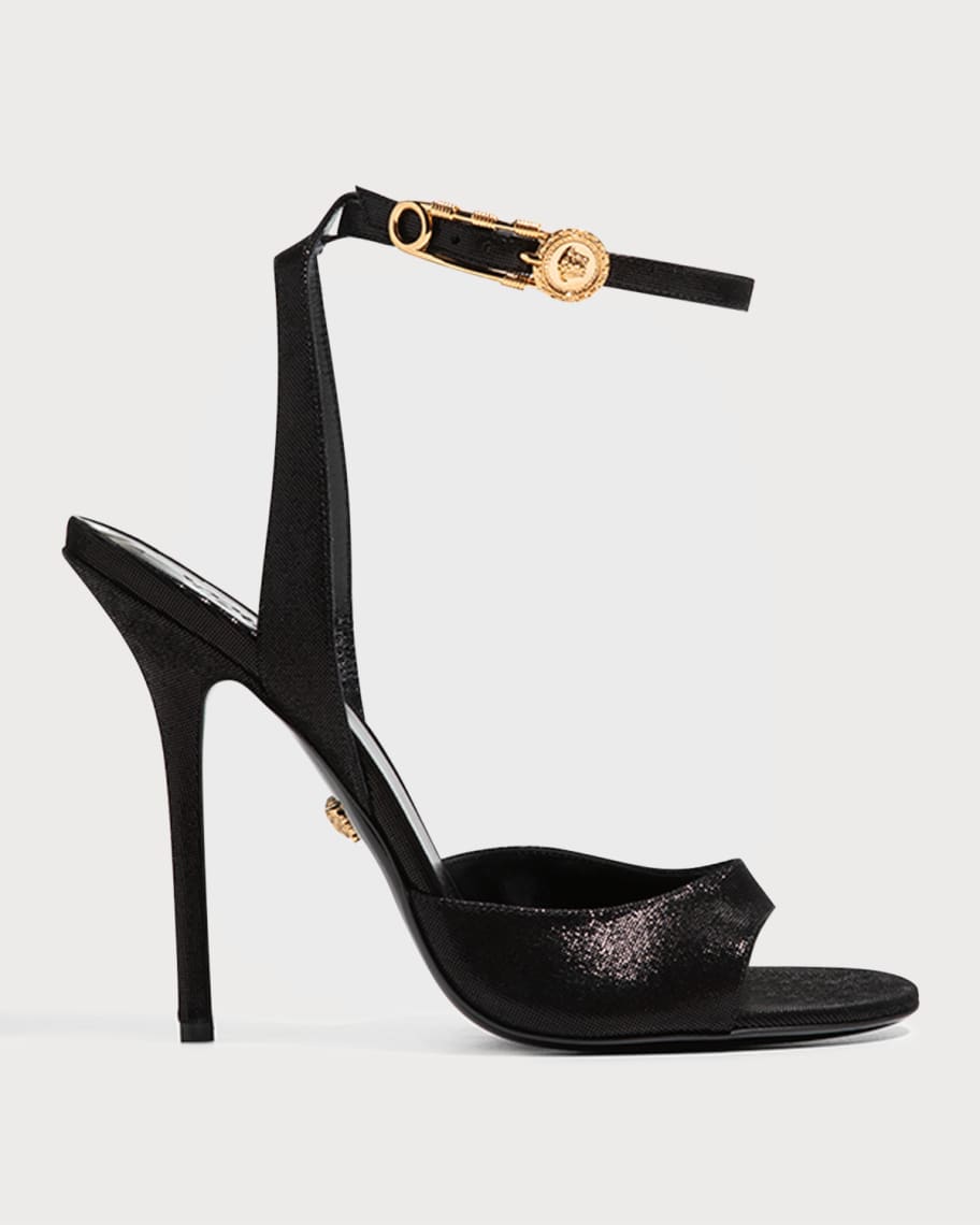 Versace Safety Pin Ankle-Strap Sandals | Neiman Marcus