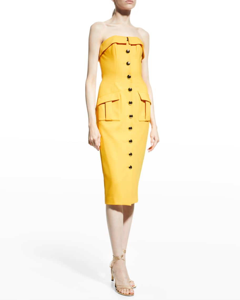 Strapless button down dress clearance