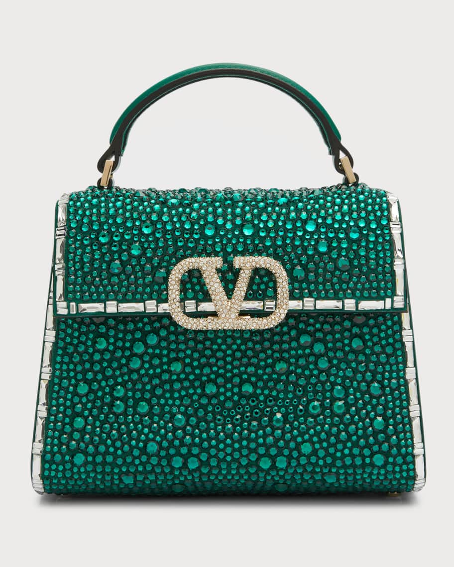 Valentino Garavani Vsling Mini VLOGO Crystal Top-Handle Bag | Neiman Marcus