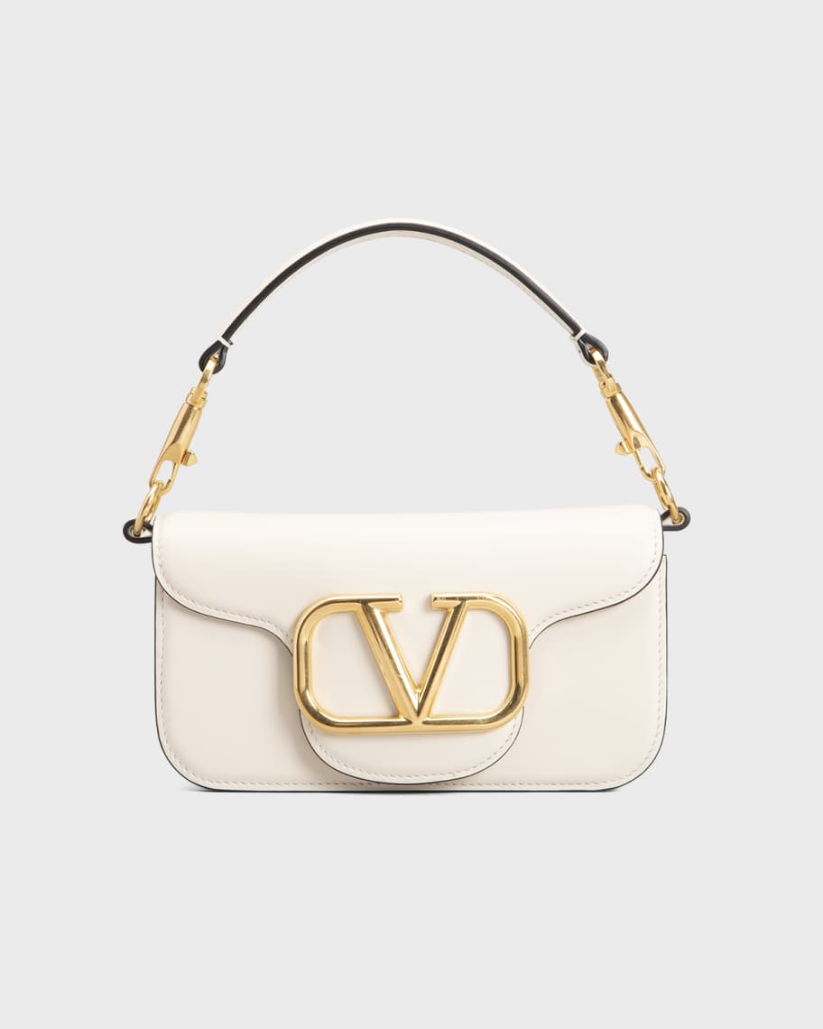 Valentino Garavani V Loco Small Light Ivory Leather Shoulder Bag New