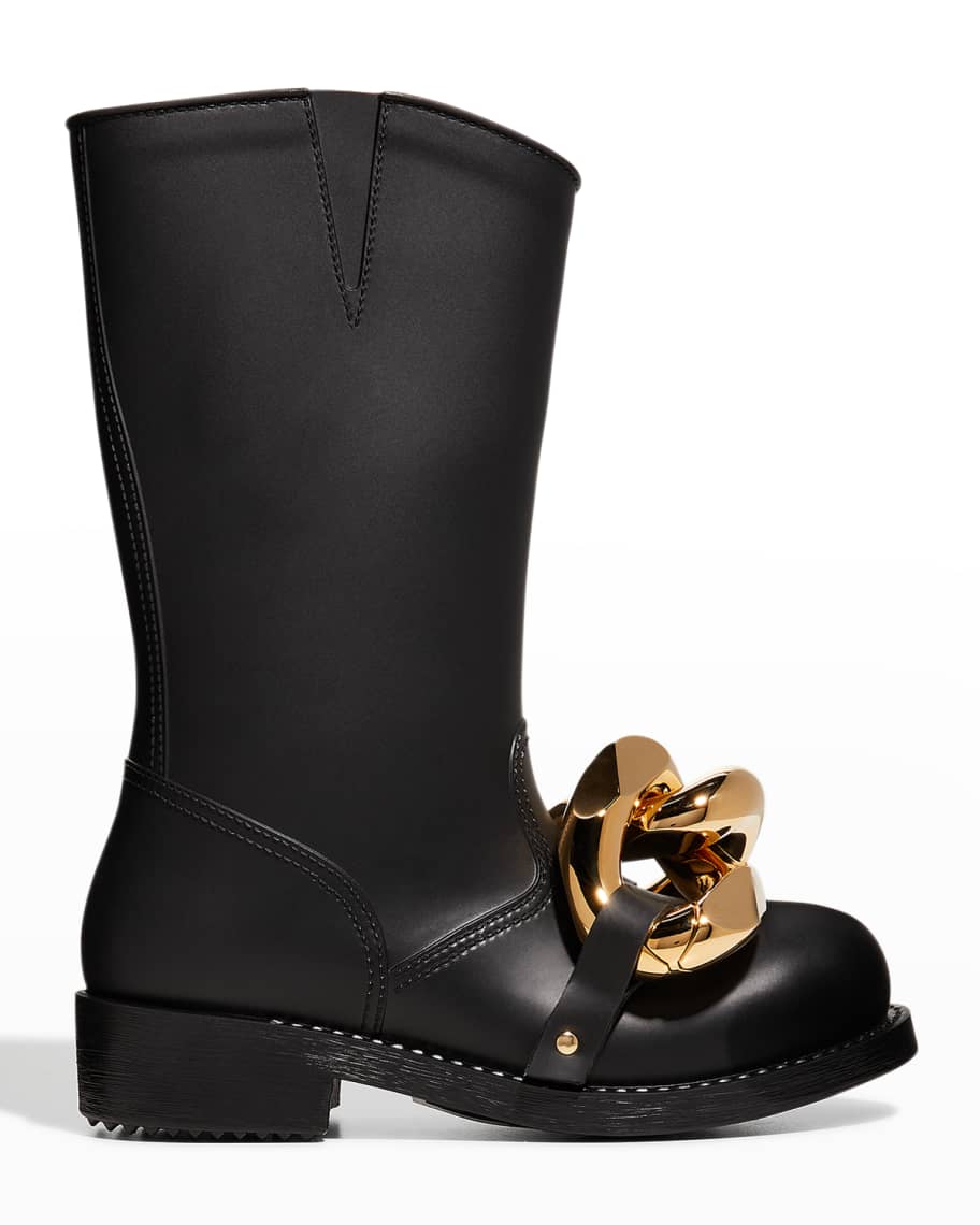JW Anderson Chunky Chain Rubber Boots | Neiman Marcus