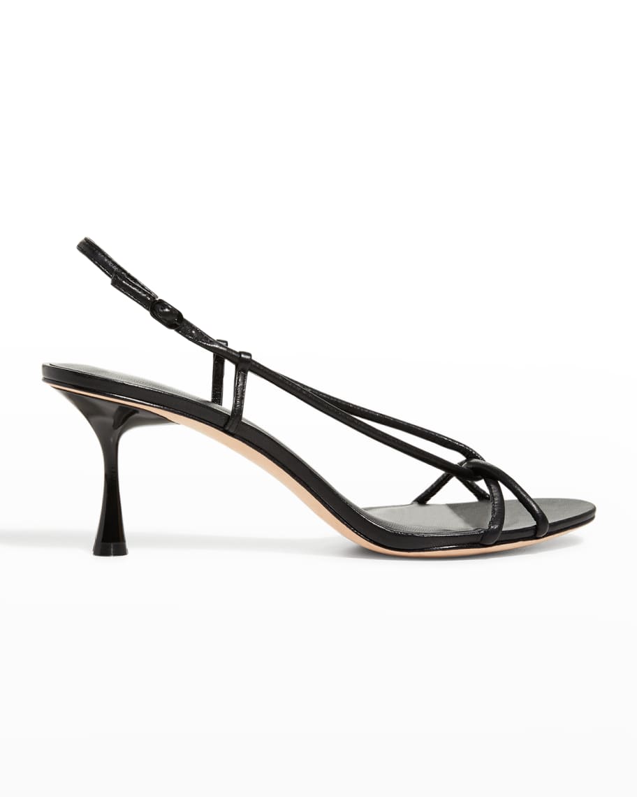 STUDIO AMELIA Knotted Tubular Leather Slingback Sandals Neiman Marcus