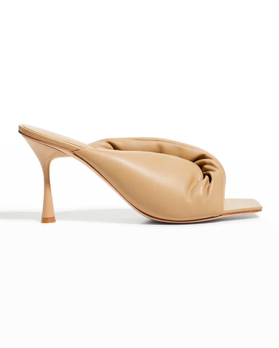 STUDIO AMELIA Croissant Puffy Twist Slide Sandals | Neiman Marcus