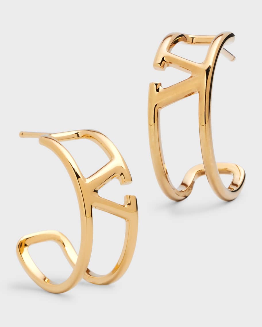 ★人気★【VALENTINO】V-LOGO MOON HOOP EARRING ピアス VALENTINO GARAVANI 35mm V Logo Moon Earrings Valentino Garavani