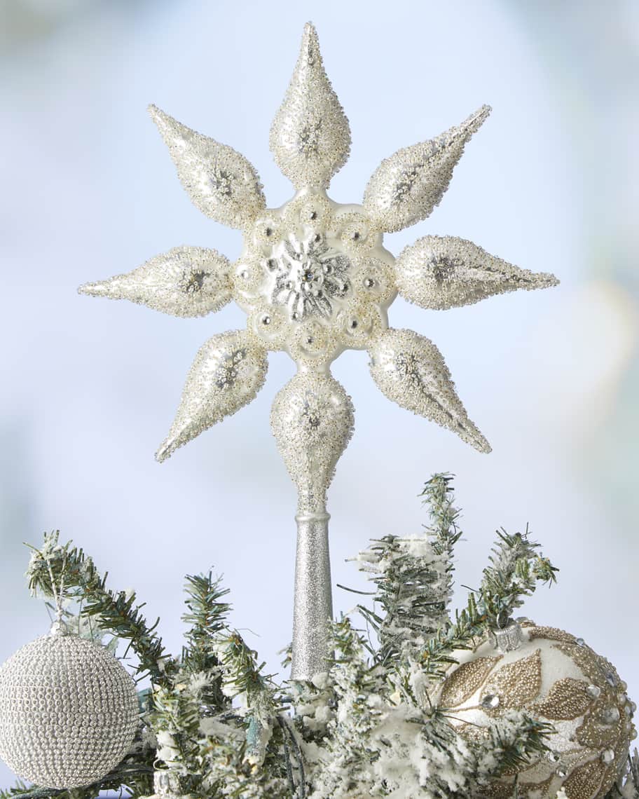 Neiman Marcus 13.39" Silver Shiny Glitz and Glamour Holiday Tree Topper Neiman Marcus