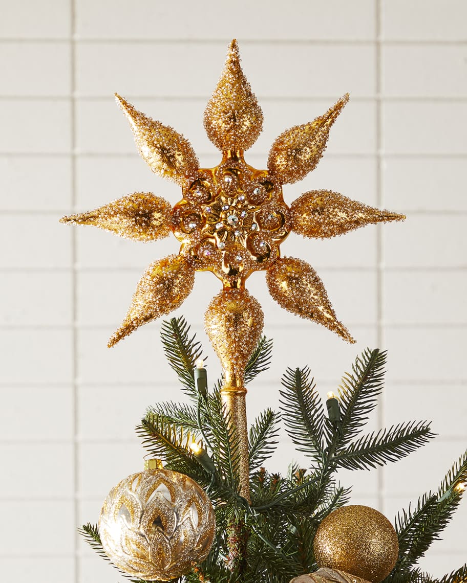 Neiman Marcus 13.19" Gold Shiny Glitz and Glamour Holiday Tree Topper Neiman Marcus