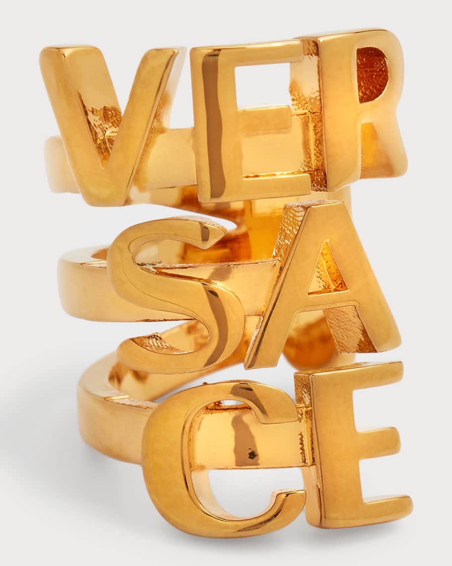 Versace Logo Text Ear Cuff Single Neiman Marcus