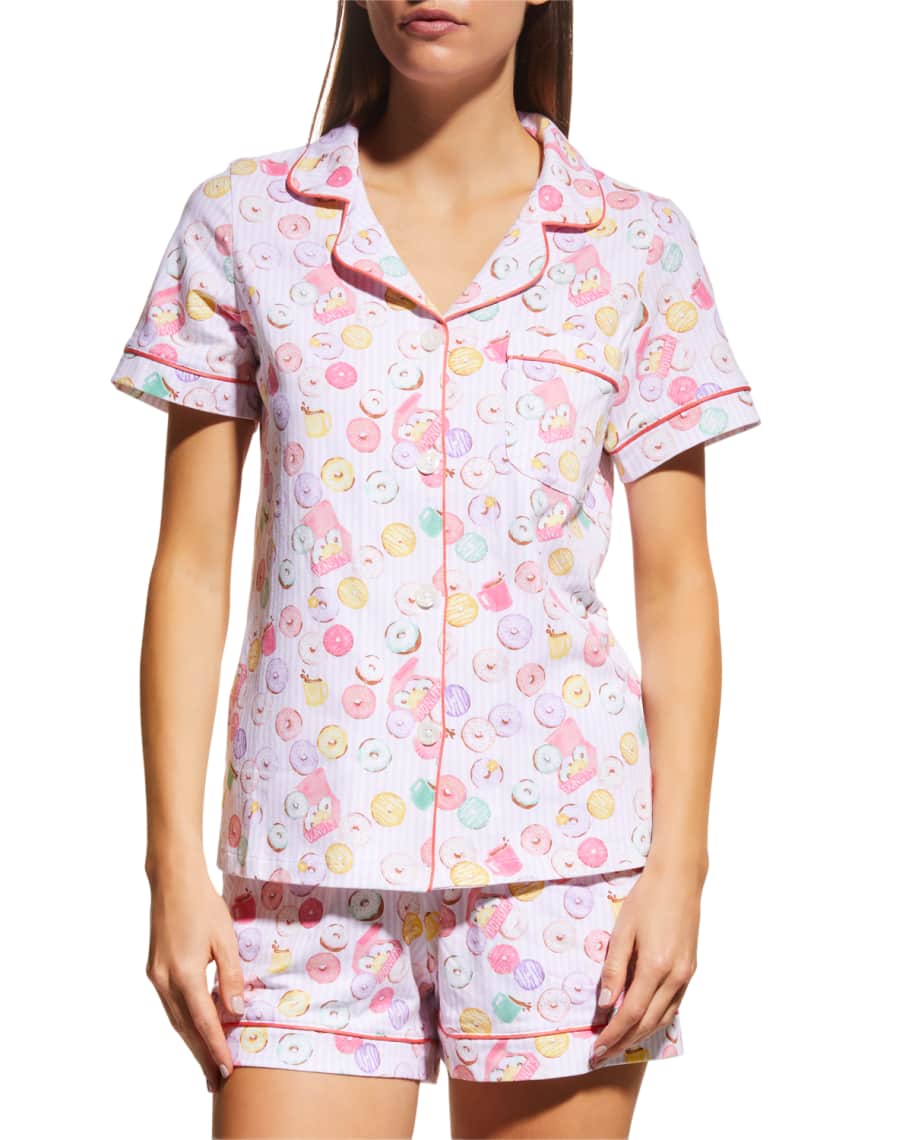 BedHead Pajamas Striped Donut Print Short Pajama Set Neiman Marcus