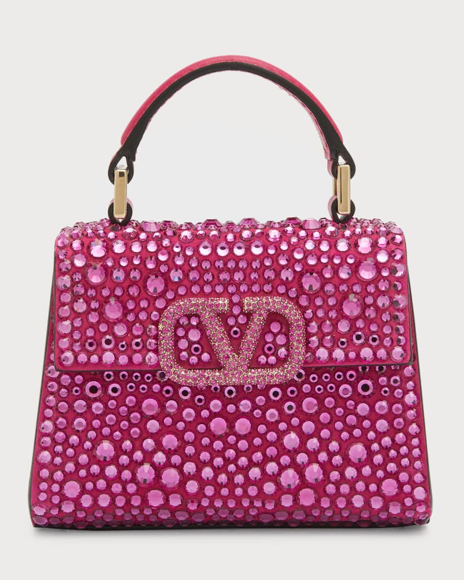 V Sling Micro Embellished Crossbody Bag in Pink - Valentino Garavani