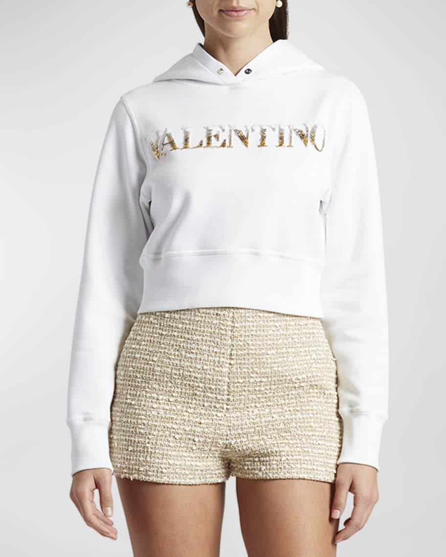 HALFBOY Cashmere Layered Crop Hoodie w/ Logo