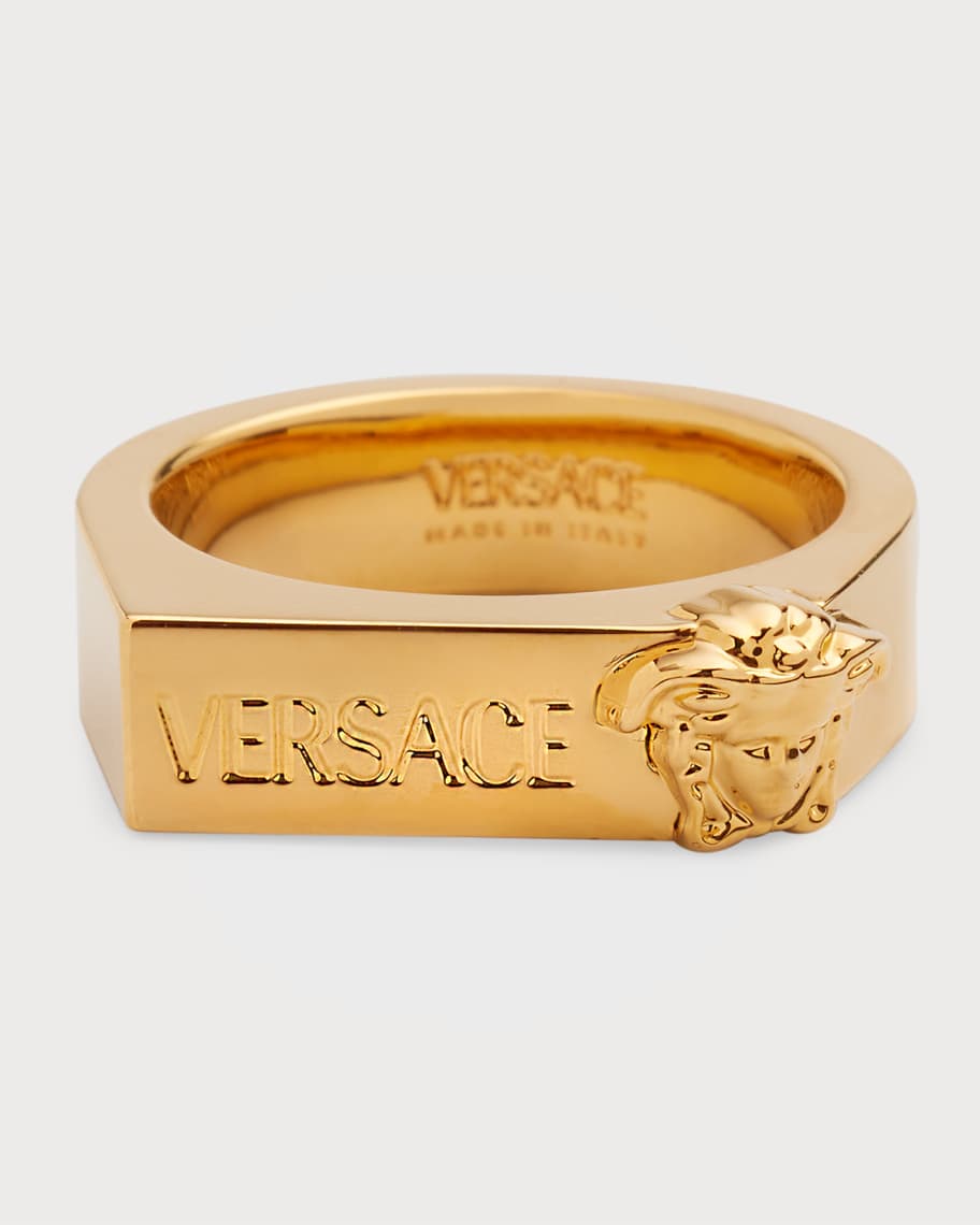 Versace Men's Medusa Logo Band Ring | Neiman Marcus