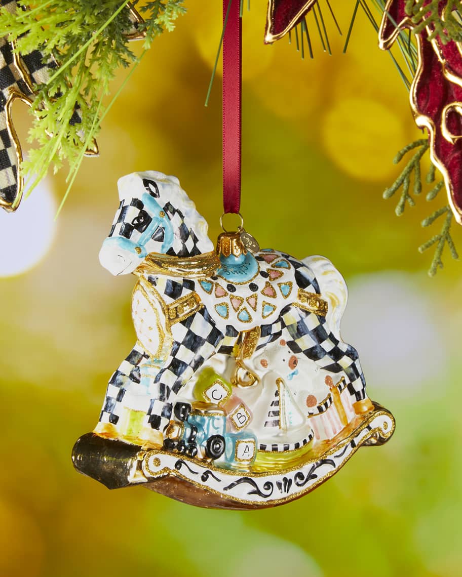 MacKenzie-Childs Rock A Baby Glass Ornament | Neiman Marcus