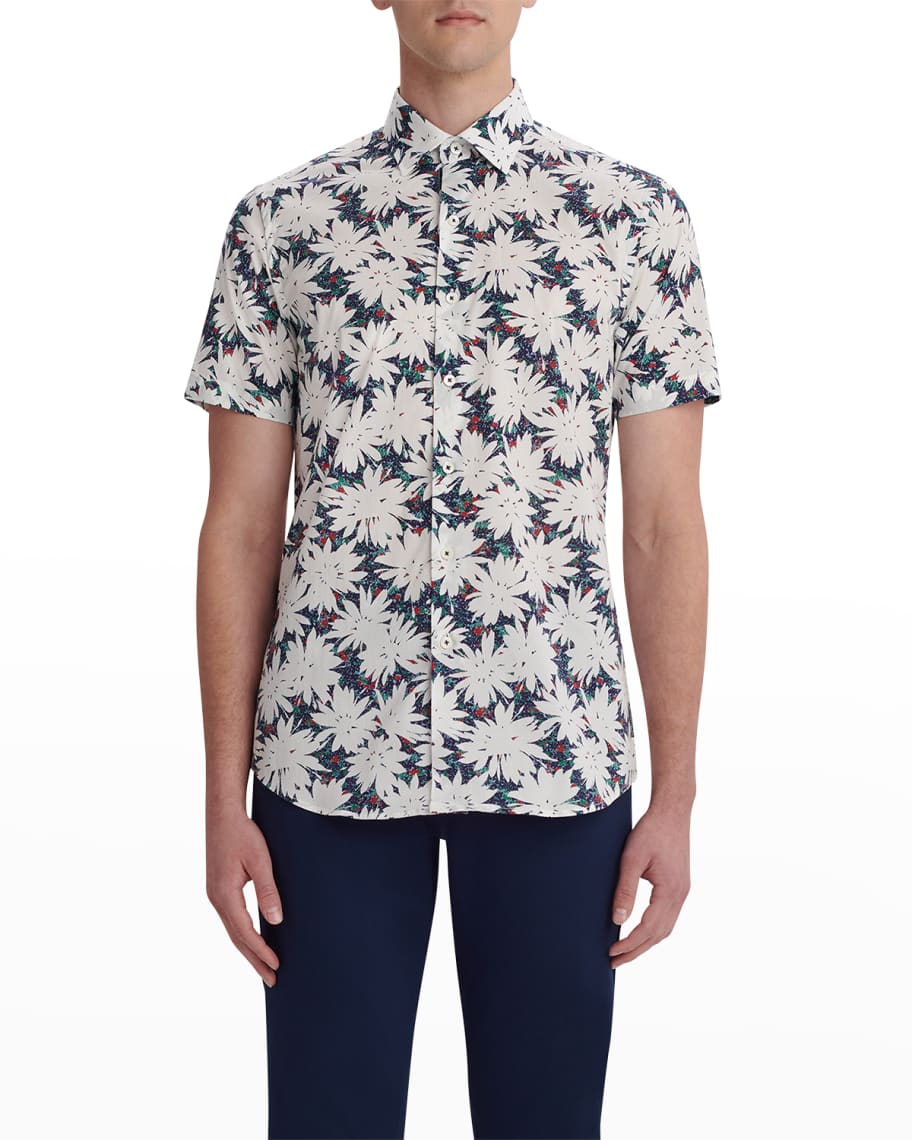 Bugatchi Men's Orson Shaped Short-Sleeve Comfort Stretch Shirt - Floral ...